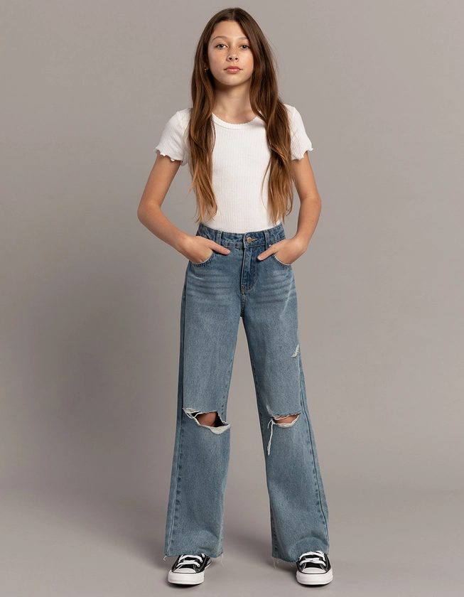 RSQ Girls High Rise Wide Leg Jeans - MEDIUM WASH | Tillys
