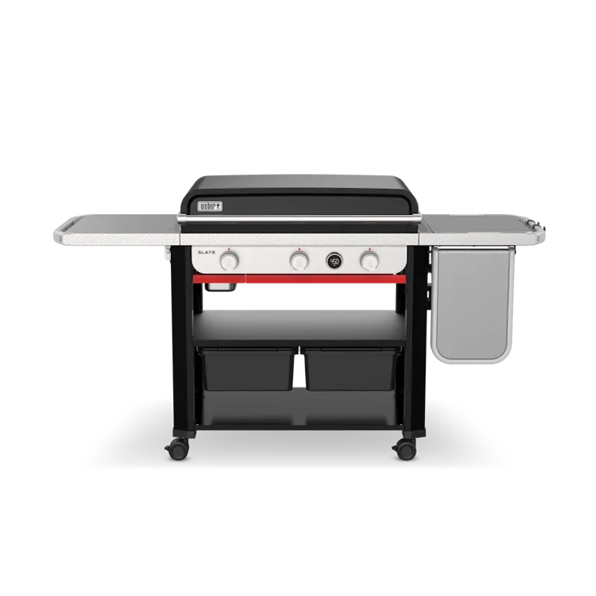 Slate™ 30" Rust-Resistant Griddle with extendable side table | Griddle Series | Weber Grills