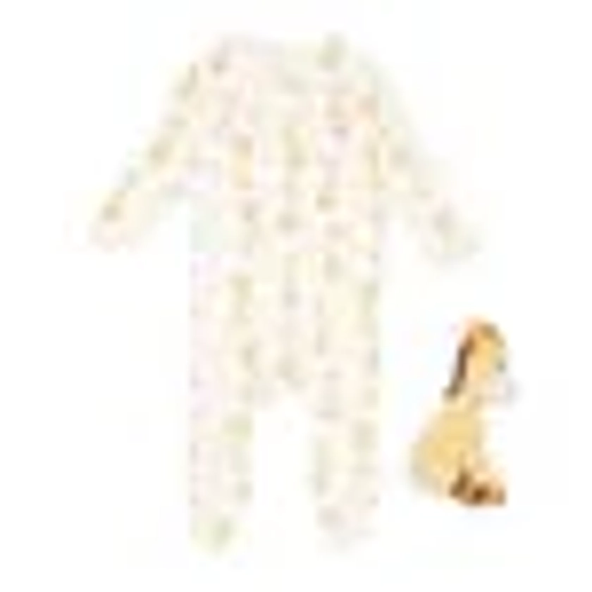 Hello World Unisex Giraffe Sleepsuit and Toy Set