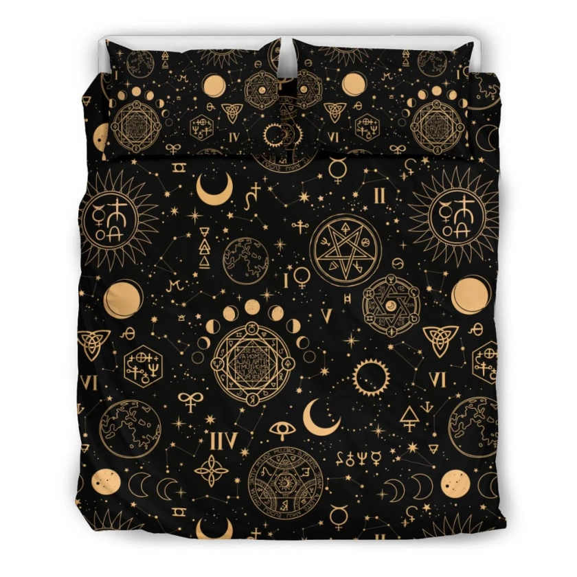 Quilt, Doona & Duvet Covers - Black And Sand Celestial | Raiana’s Vibes