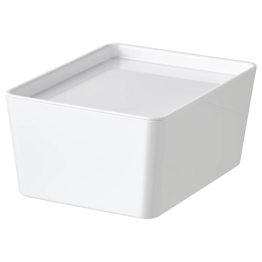 KUGGIS Box with lid - white 13x18x8 cm (5x7x3 ¼ ")