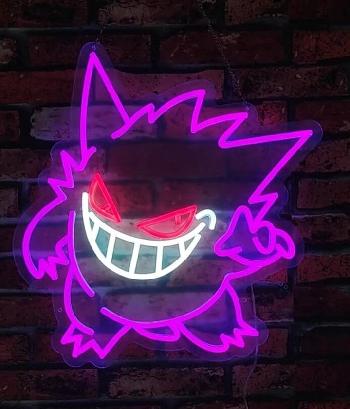 Amazon.co.jp: LED Neon Sign Neon Sign, LED Sign, Gengar Anime led Neon Light, Cute Neon Sign, Open Open Business Sign, Open Sign, Open Open Business Sign, Restaurant Sign, Raw Cuisine, Sashimi, Sushi Restaurant : Office Products