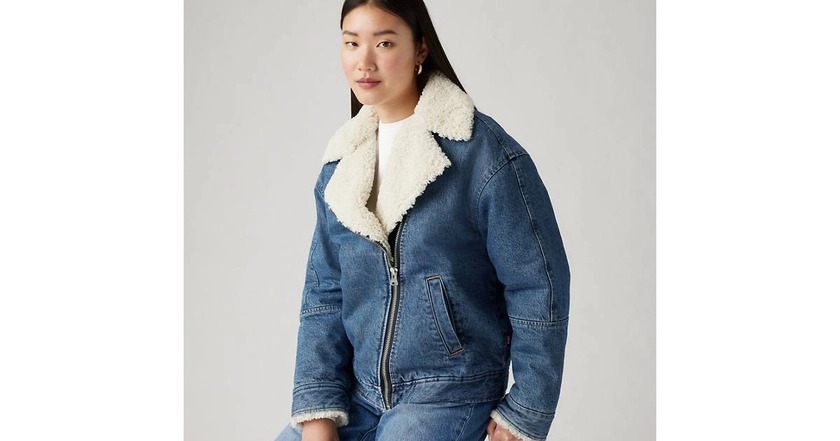 Sherpa Flight Jacket - Medium Wash | Levi's® US