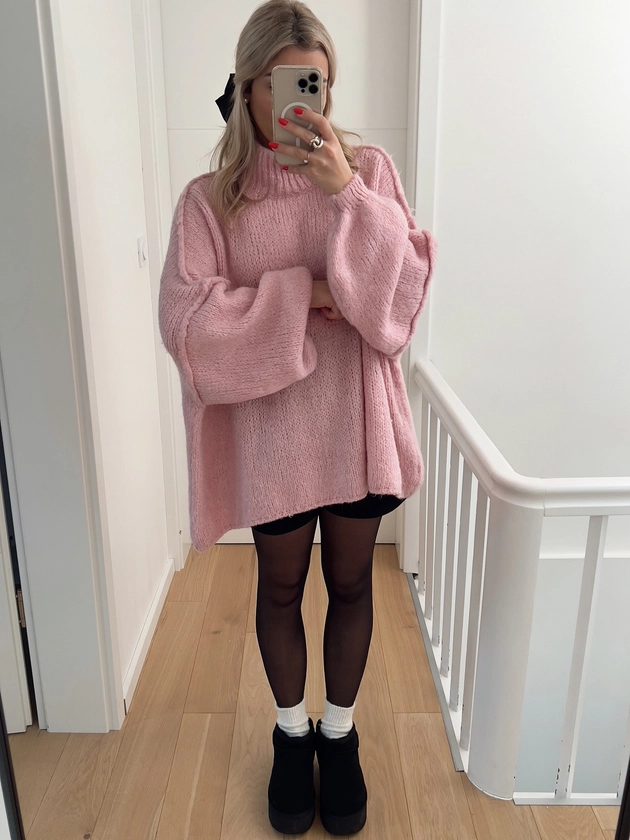 Pull BRED Oversized en maille rose