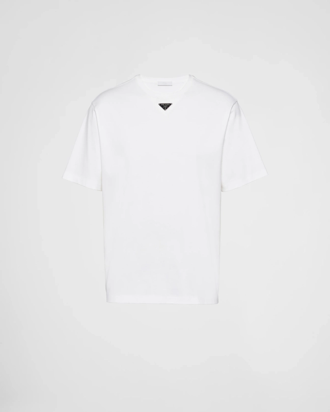 T-shirt En Coton Bleu | PRADA