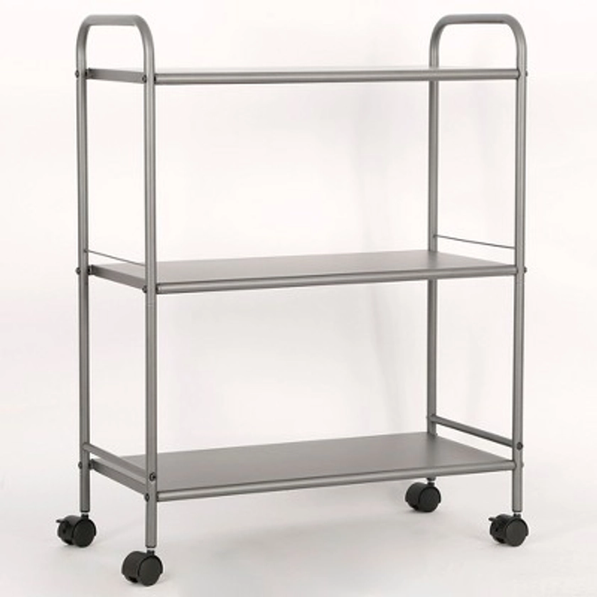 3 Shelf Wide Utility Storage Cart Gray - Room Essentials&#8482;