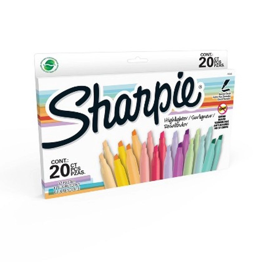 Sharpie 20pk Highlighters 12 Pastel 8 Fluorescent Narrow Chisel Tip BTS 2024 Promo Pack