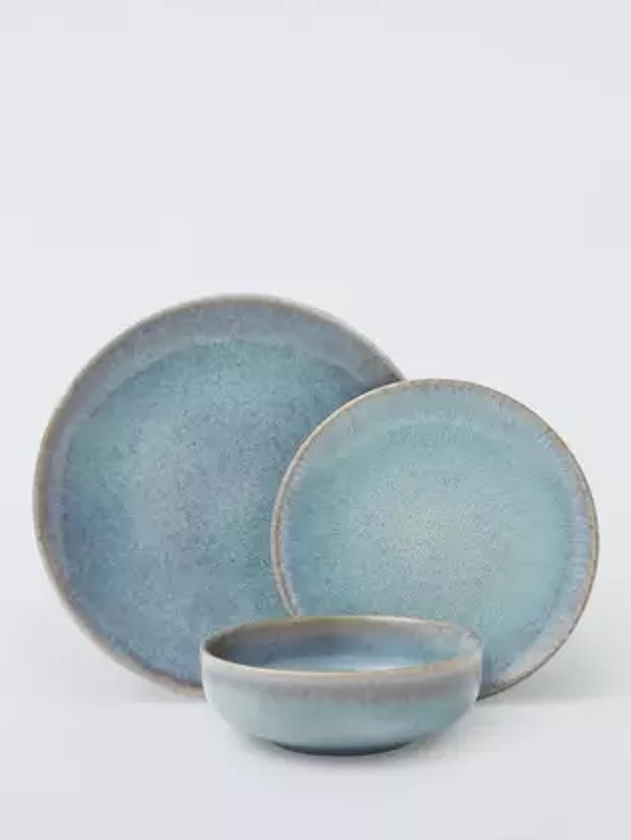 John Lewis ANYDAY Artisan Stoneware Dinnerware, 12 Piece, Light Blue