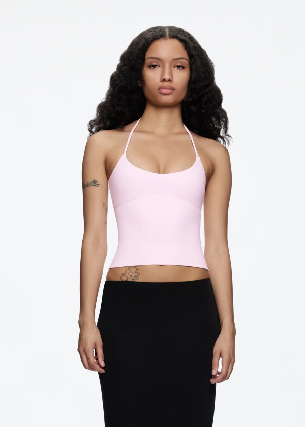 Spill Halter in Baby Pink - Tank Air