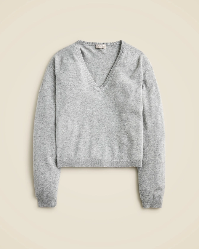 Cashmere relaxed cropped V-neck sweater