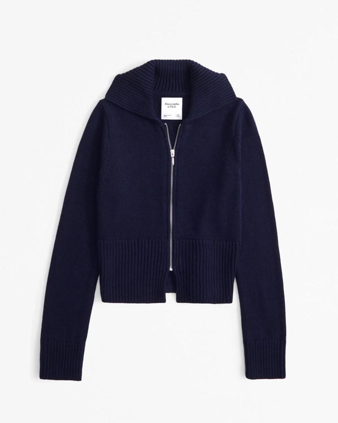 Women's Zip-Up Collared Cardigan | Women's | Abercrombie.com