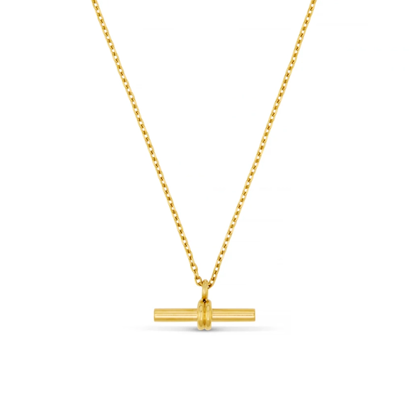 LUXE Linear T-Bar Drop Necklace - Gold