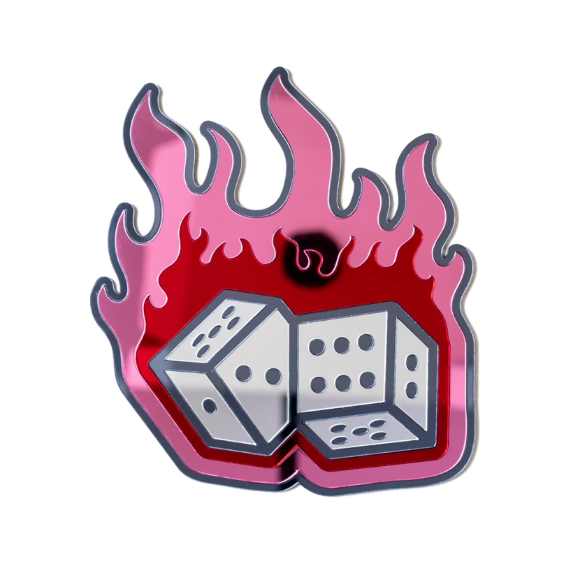 Flaming Dice Wall Art