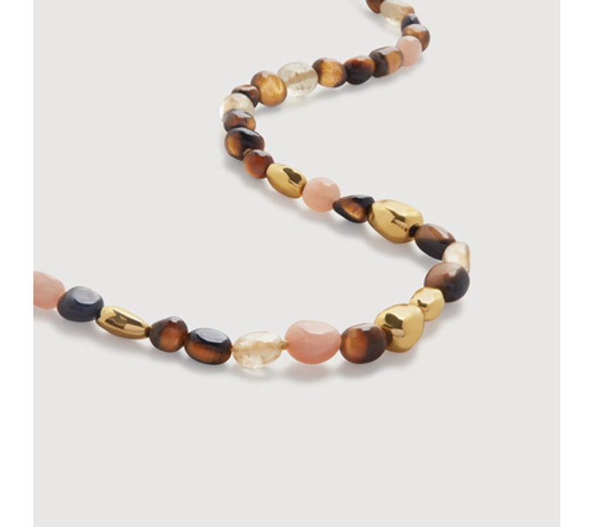 Rio Neutral Gemstone Beaded Necklace Adjustable 41-46cm/16-18' | Monica Vinader