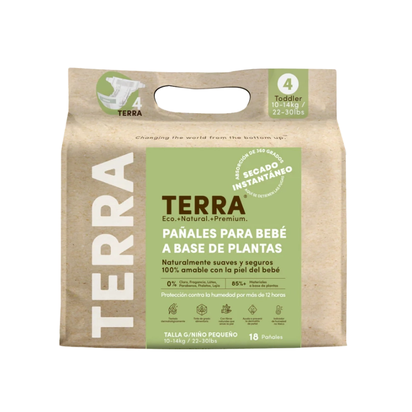 Pañales Terra Biodegradables Talla G 18 uns