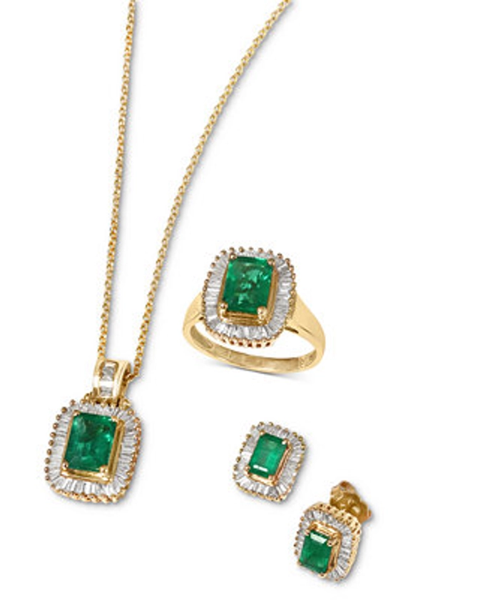 EFFY® Jewelry Emerald and Diamond Jewelry Ensemble in 14k Gold - Macy's