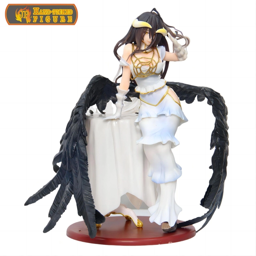 Anime Overlord Albedo Hot Cute Girl Sit On Board 28cm Statue GK Figure Toy Gift