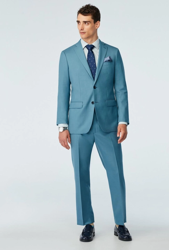 Men's Custom Suits - Harrogate Stone Blue Suit | INDOCHINO