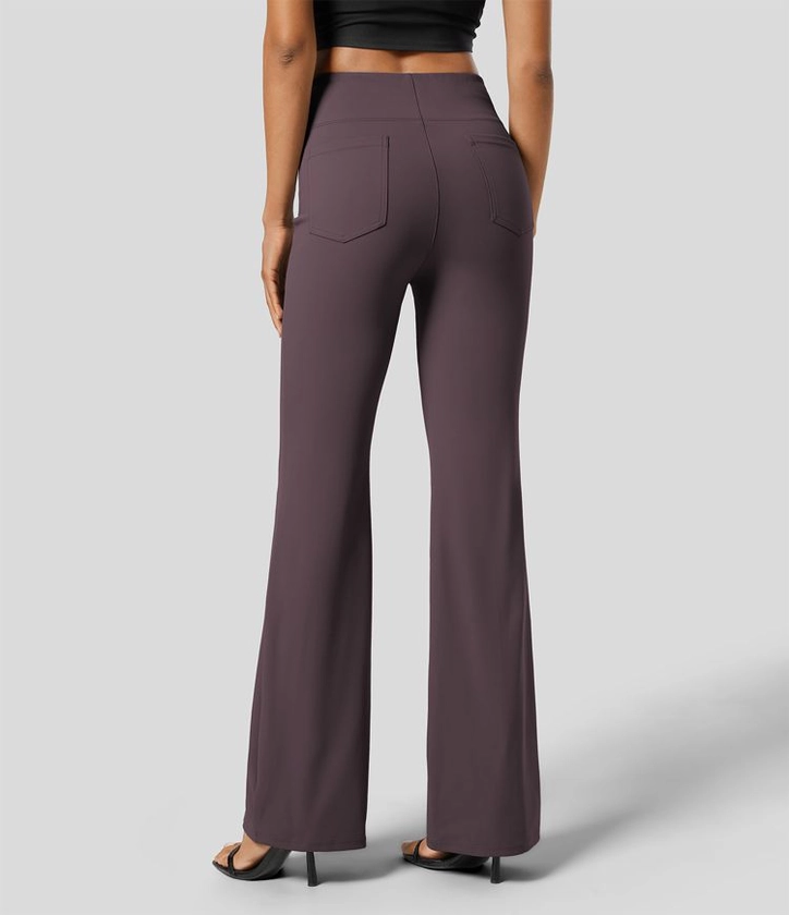 Women’s Halara Flex™ High Waisted Back Side Pocket Slight Flare Work Trousers - Halara 