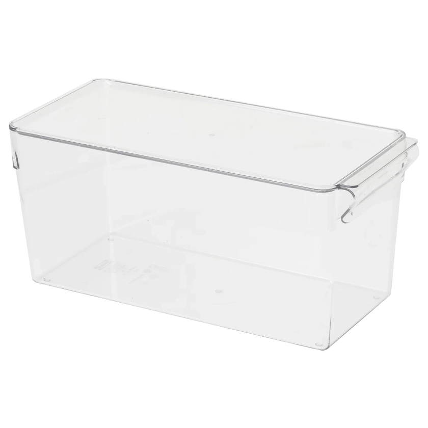 KLIPPKAKTUS Storage box for fridge - transparent 32x14x15 cm