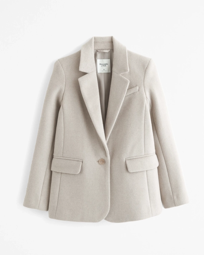 Femme Blazer en laine mélangée | Femme Vestes et manteaux | Abercrombie.com