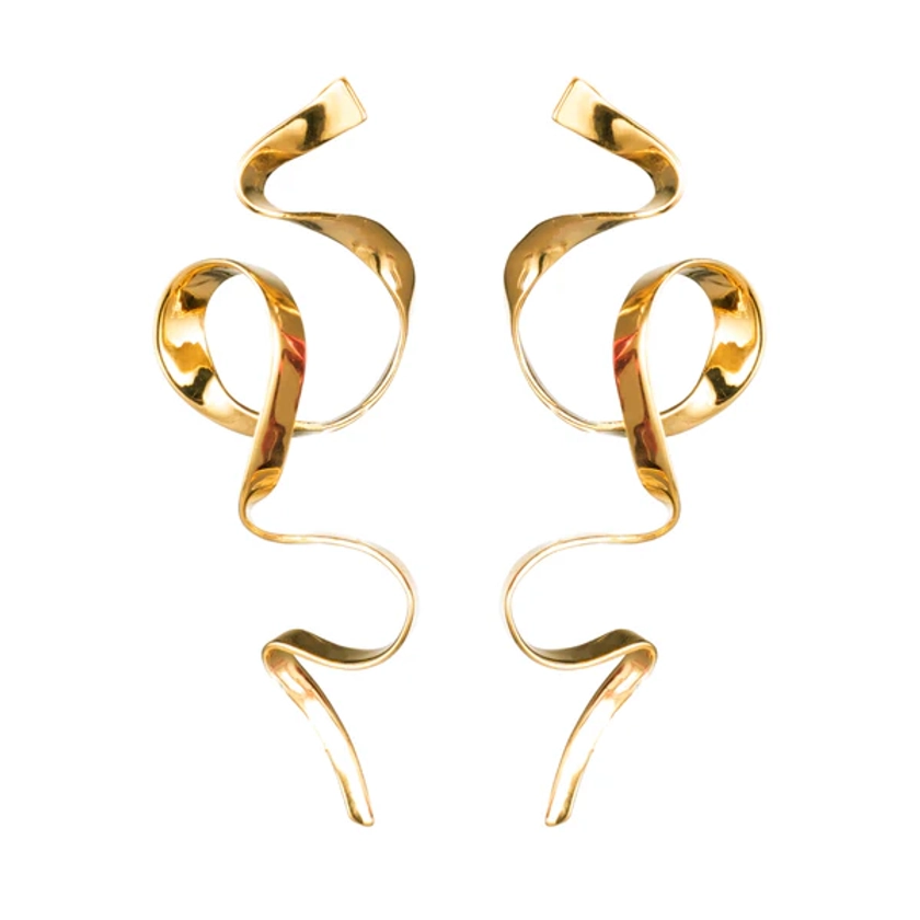 Allegro Ribbon Earrings | Gold