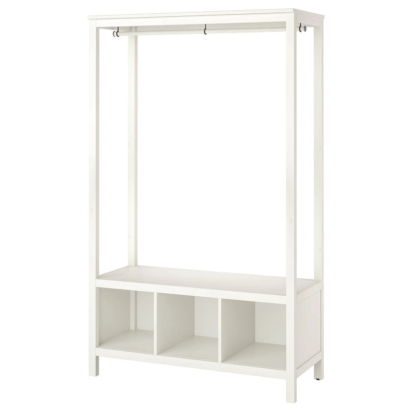 HEMNES Armoire ouverte, teinté blanc, 120x50x197 cm - IKEA Belgique