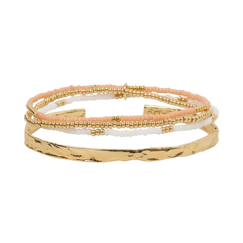 Sunshine Bracelet Stack - Coral