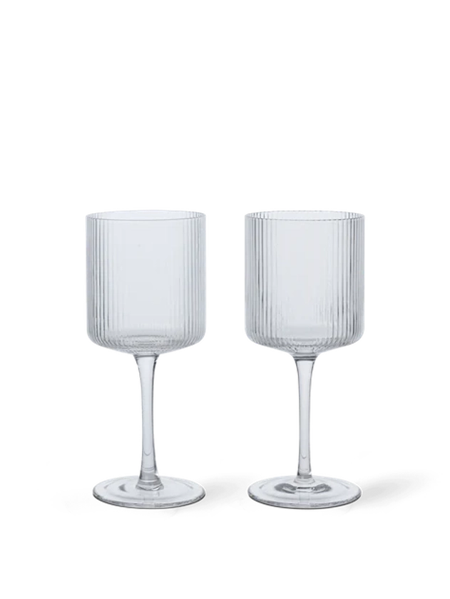 Ripple Witte Wijnglazen - Set van 2 - Helder Glas | ferm LIVING