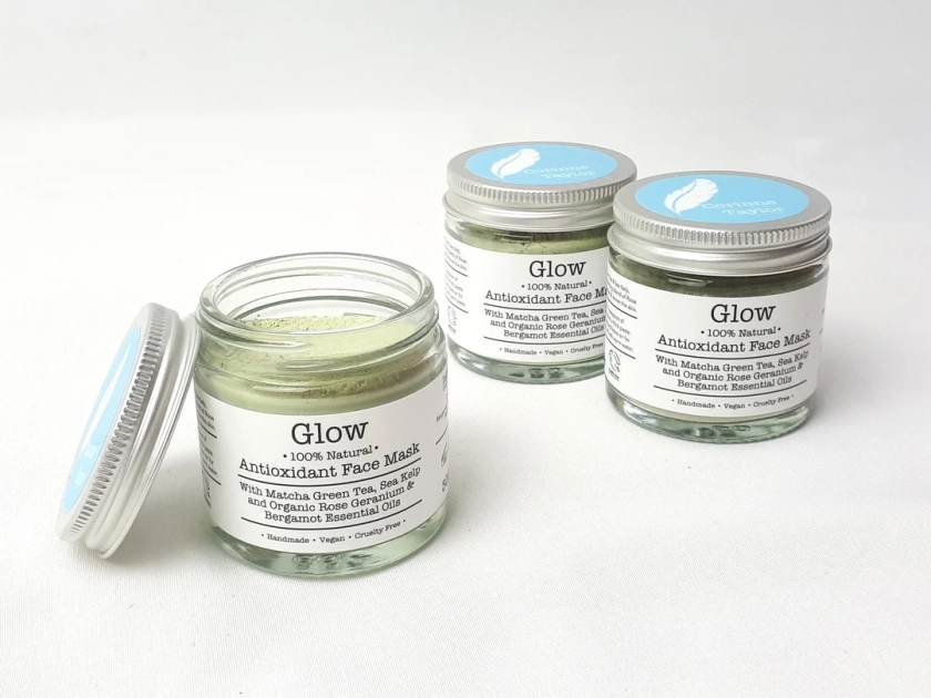 Glow Face Mask. Antioxidant Clay Face Mask. 30g Jar. Natural Skin Care - Etsy UK