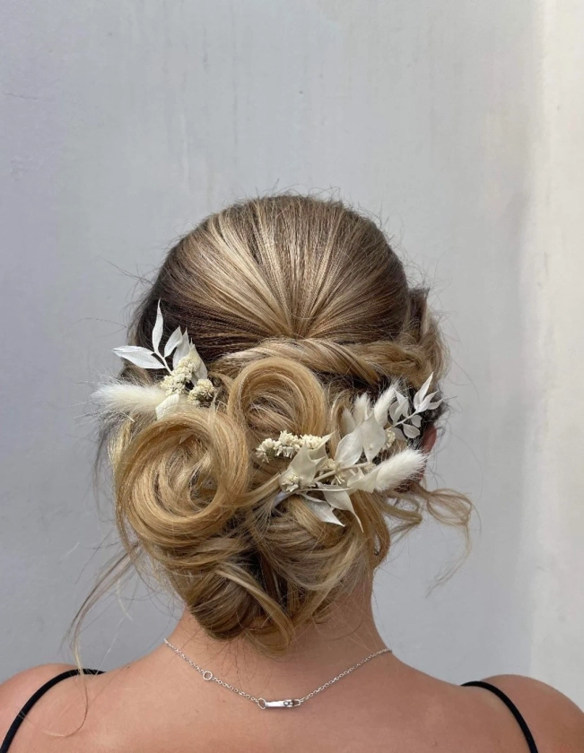 Épingles à cheveux pour bouquet de mariée bohème/ épingles à cheveux fleurs séchées/ fleurs stabilisées/ fleurs pour cheveux de mariée/ accessoires pour cheveux / accessoire pour cheveux de mariée /