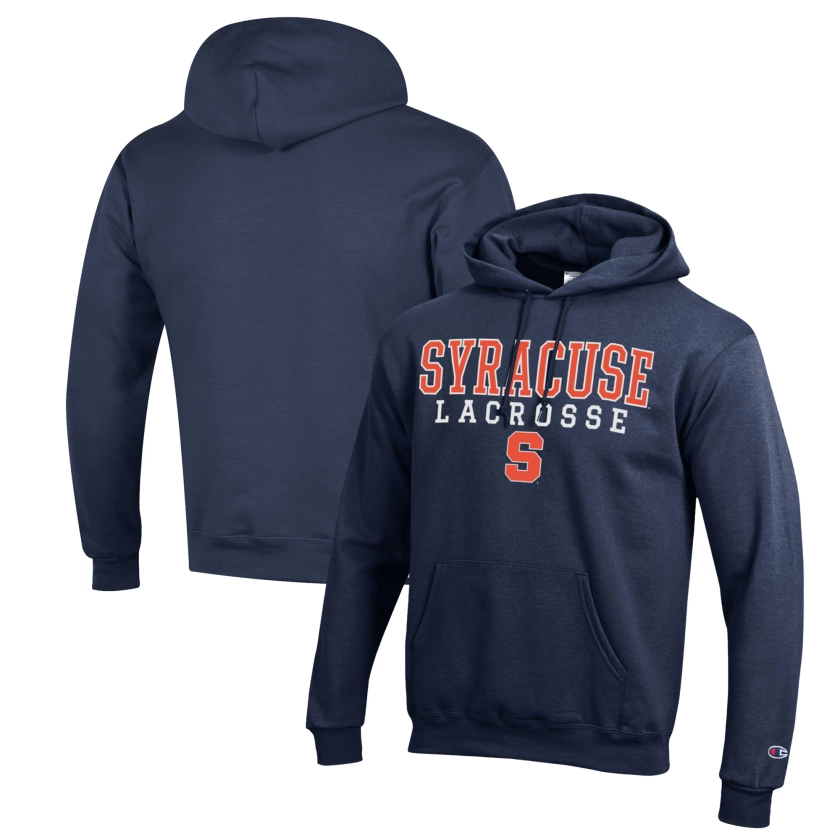 Syracuse Orange Champion Stack Logo Lacrosse Powerblend Pullover Hoodie - Navy