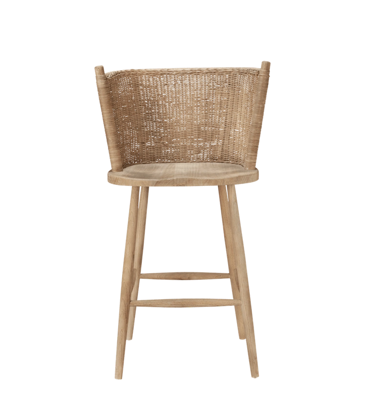 Taino Rustic-Style Bar Stool - Natural | OKA US