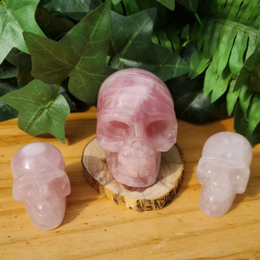 Rose Quartz Skull - Skulls - Rose Quartz Gemstone - Rose Quartz Crystal - Heart Chakra - Knowledge - Unconditional Love - Heart Healing