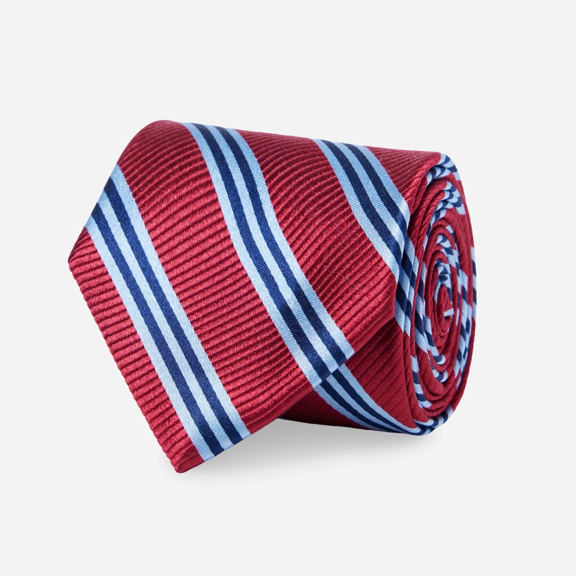 Bar Stripes Classic Red Tie | Silk Ties | Tie Bar