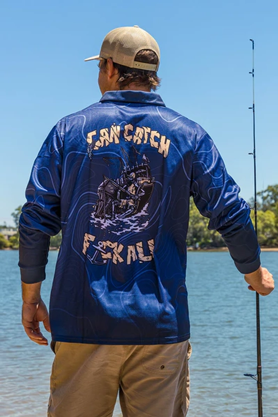 Can Catch F* All Fishing Shirt - Charcoal Contours