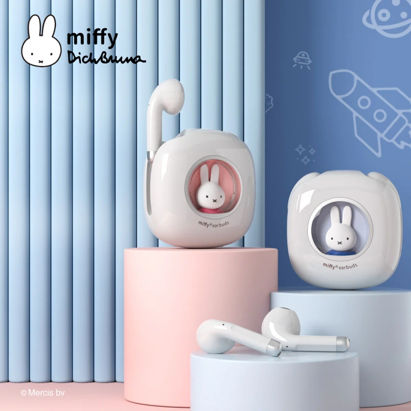 Miffy X MIPOW Bluetooth 5.3 Wireless EarBuds Headset w/ Semi-Exposed Charging Case design ミッフィー nijntje 米菲