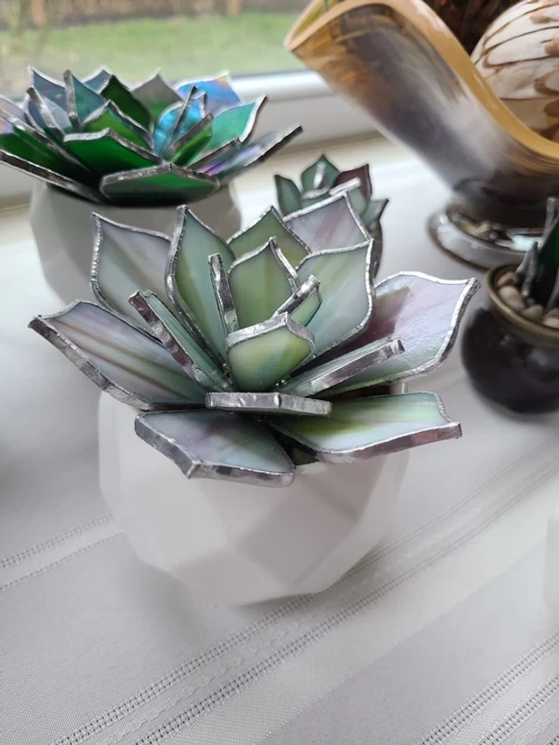 Stained Glass Succulent - made to order