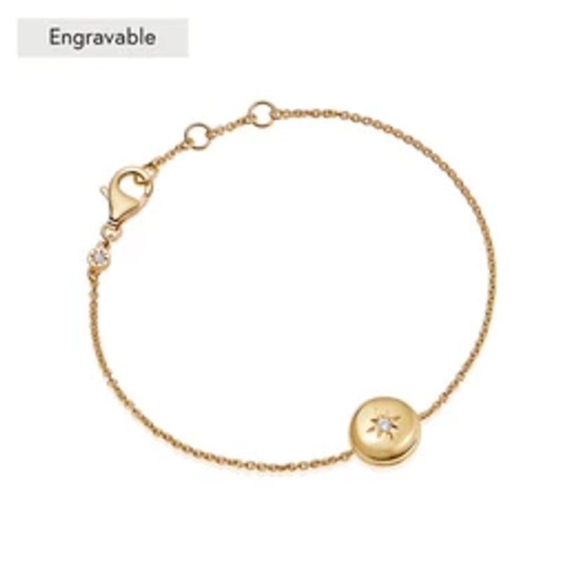 Gold Biography Chain Locket Bracelet