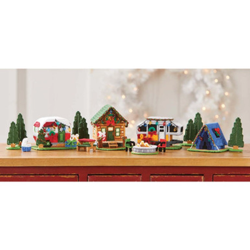 Herrschners Christmas in the Woods Village Plastic Canvas Kit