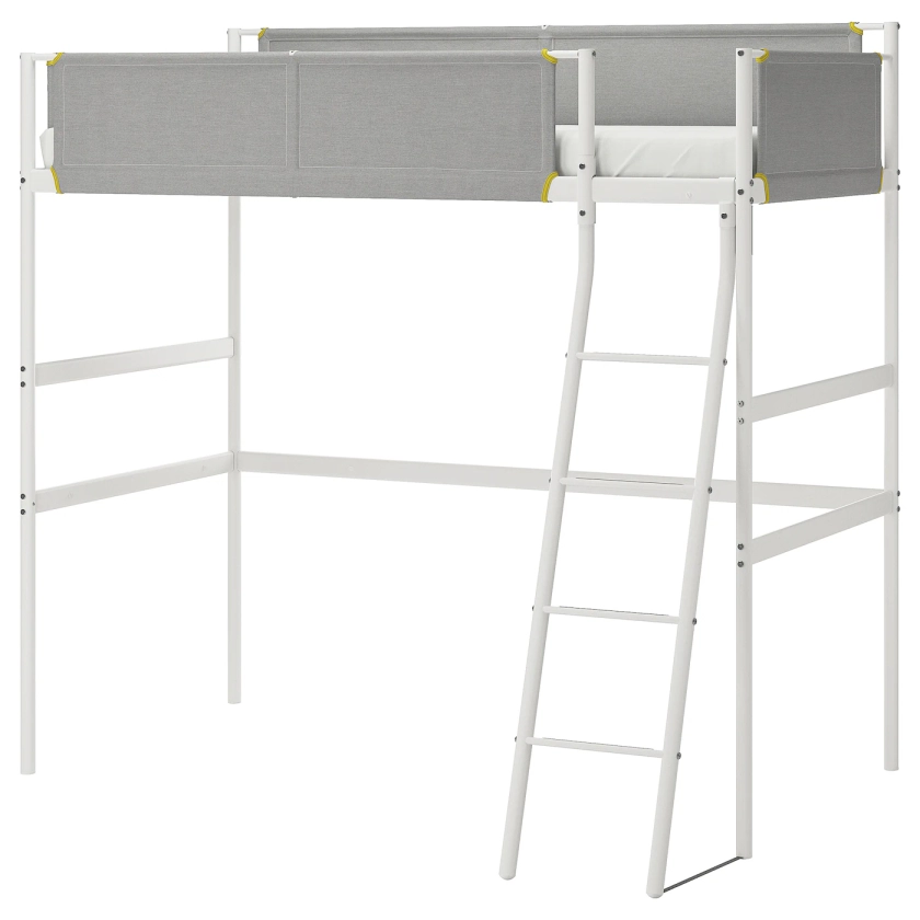 VITVAL Structure lit mezzanine - blanc/gris clair 90x200 cm