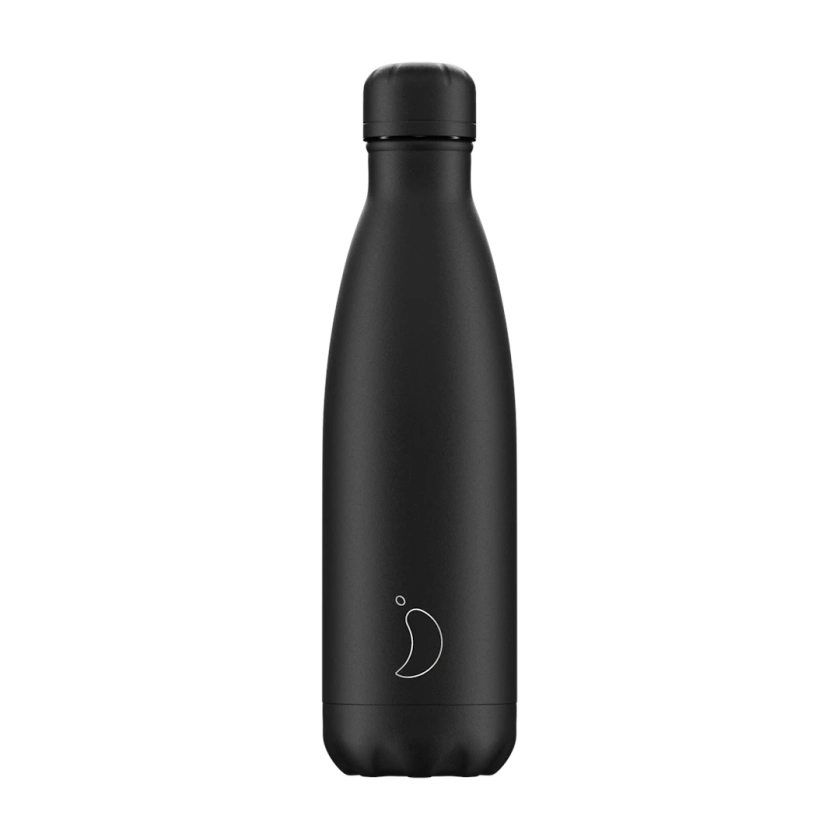 Black Water Bottle - Monochrome All Black Drinks Bottle