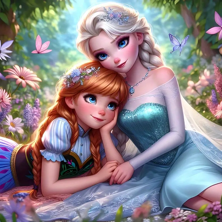 [ * * ] Sisters Princesses 1 Piece DIY 5D * Diamond Painting Art Set Diamond Painting Home Wall Decoration Gift 30cm*30cm/11.8i