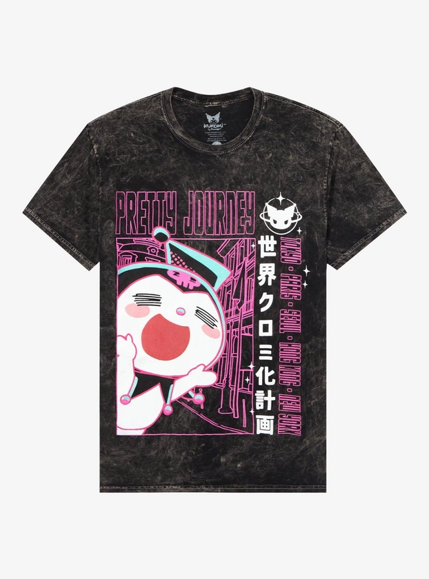Kuromi's Pretty Journey Dark Wash Boyfriend Fit Girls T-Shirt