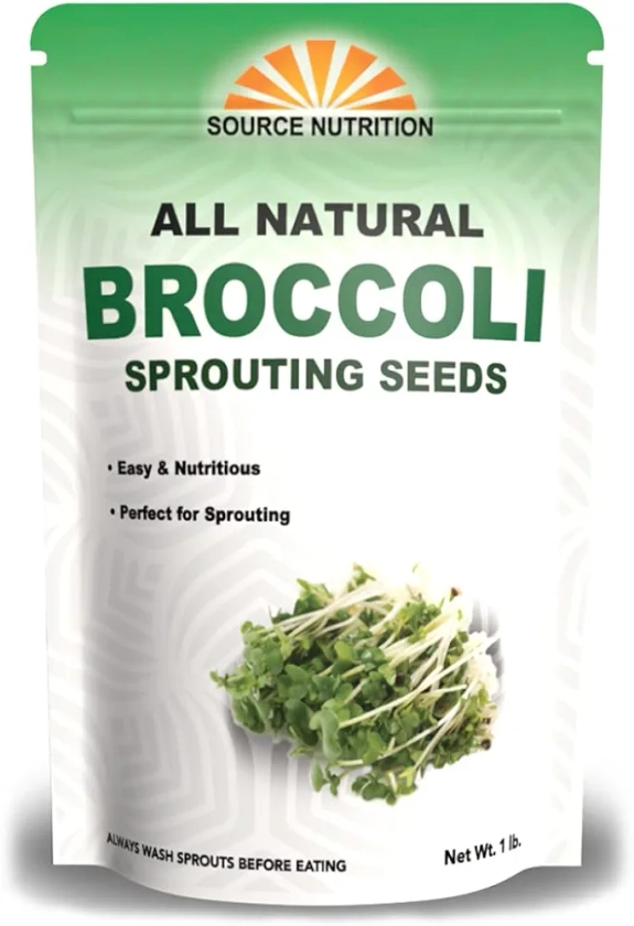 1 lb Broccoli Sprouting Seeds - Perfect for Sprouting & Microgreens, Rich in Sulforaphane, USA Grown (Resealable Bag)