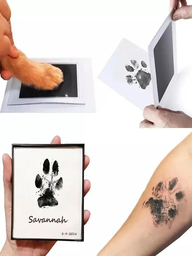 Pet Pawprint Kit For Dog & Cat, Dog Paw Print Pad Kit, Clean Touch Ink Pad For Pets