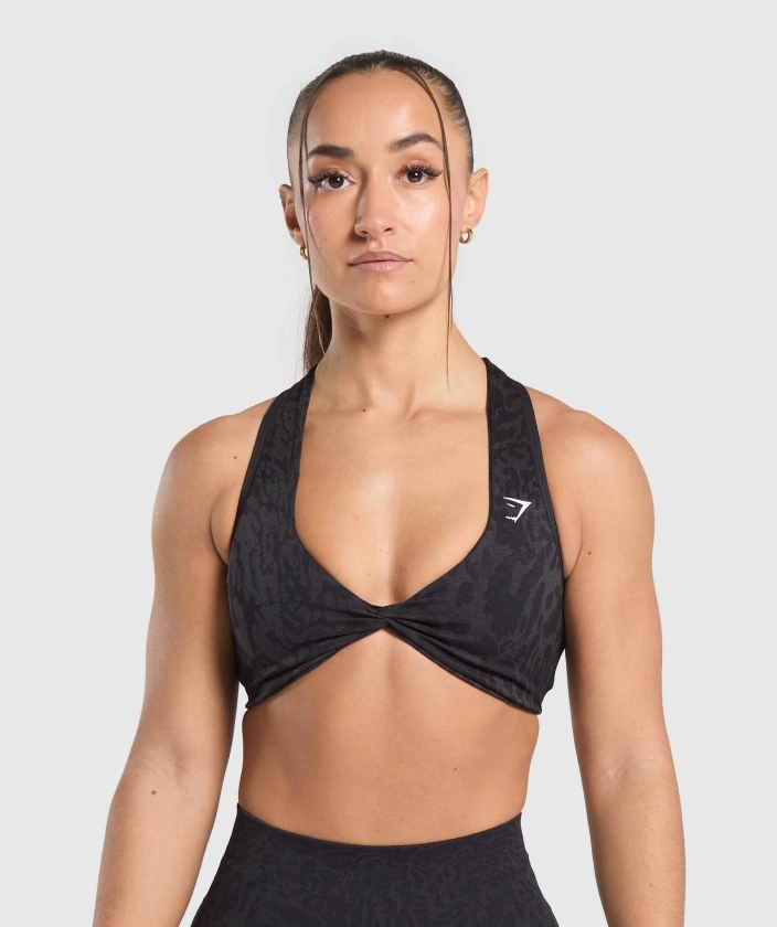 Gymshark Adapt Safari Seamless Bralette - Black/Asphalt Grey