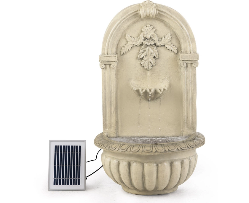 PROTEGE Solar Fountain Water Feature Pump Outdoor Wall Mount Classic with LED Lights