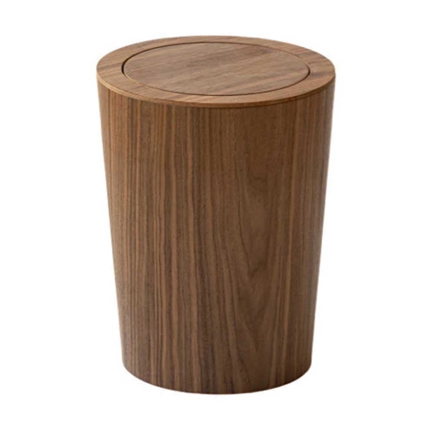 Wooden Flip-Top Trash Can - Lightweight and Sturdy Waste Bin with Lid for Home, Hotel, Living Room, and Bedroom Use - Walmart.com