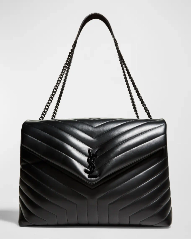 Saint Laurent Loulou Large YSL Shoulder Bag in Quilted Leather